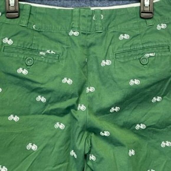 TALBOTS 10P Green Bicycle Embroidered Bermuda Shorts Cotton Stretch Petites - Picture 16 of 16